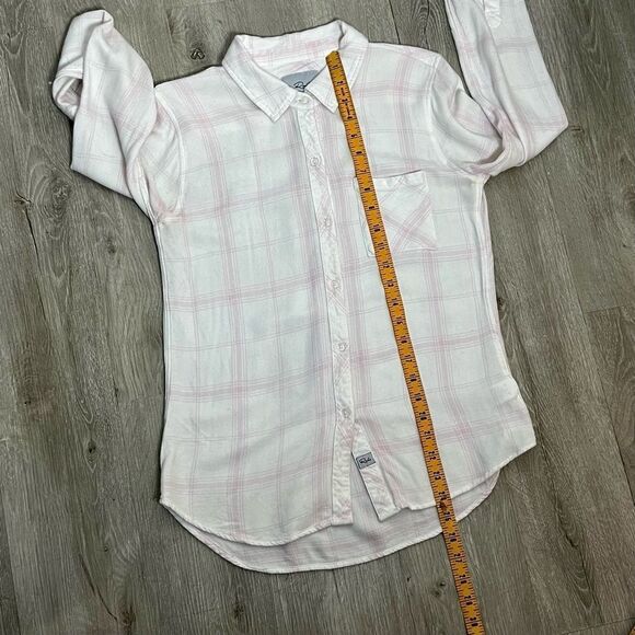 Rails Pink Hunter Plaid Shirt White Rose Long Sleeve Relaxed Button Up Shirt M - Picture 9 of 16